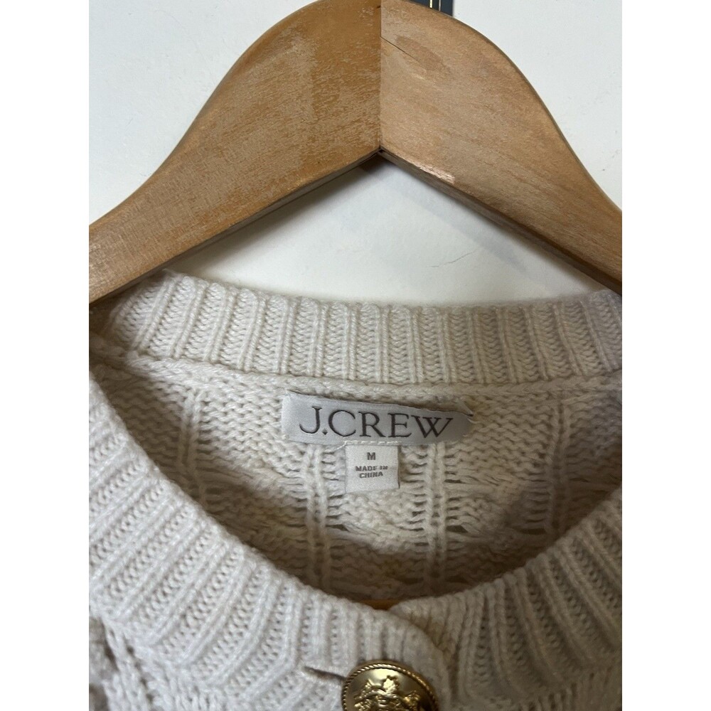 J. Crew Cream Cable-Knit Button Cardigan - Picture 7 of 11
